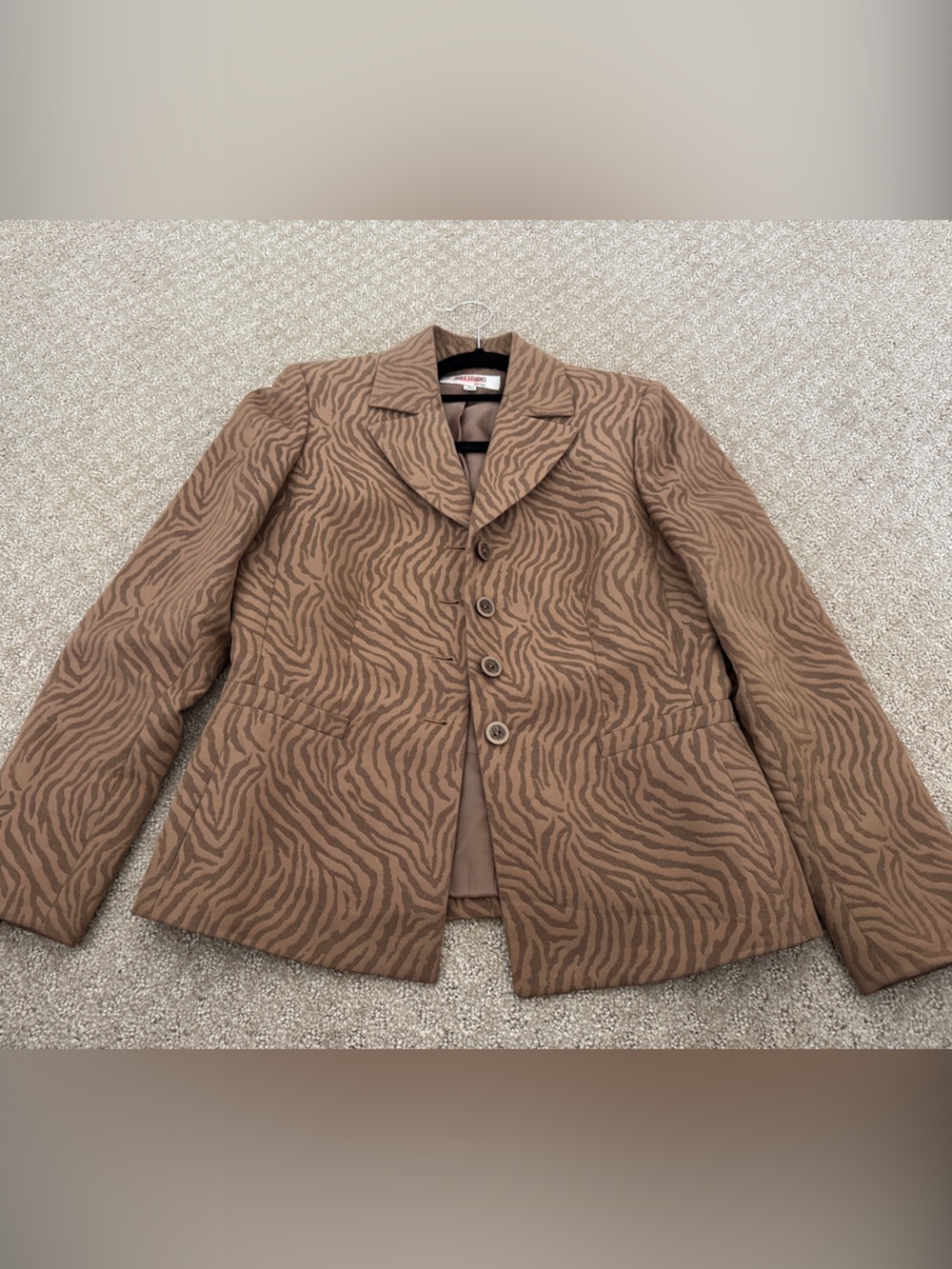 Suit Studio Brown Zebra-Pattern Women's Blazer